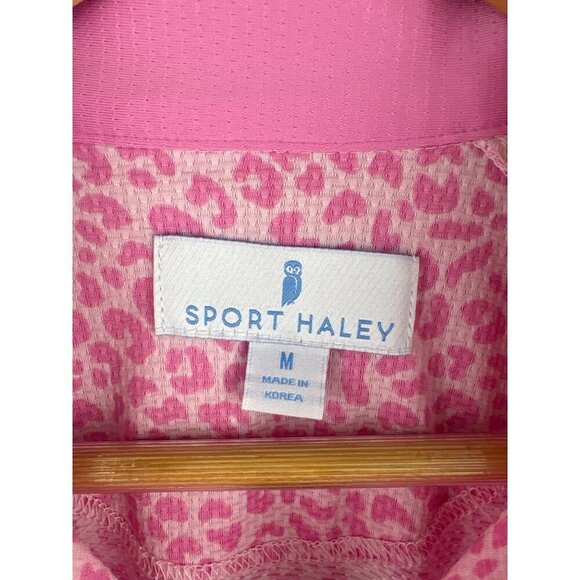 Sport Haley Womens Pink Leopard Print Long Sleeve Top Medium - Picture 3 of 4